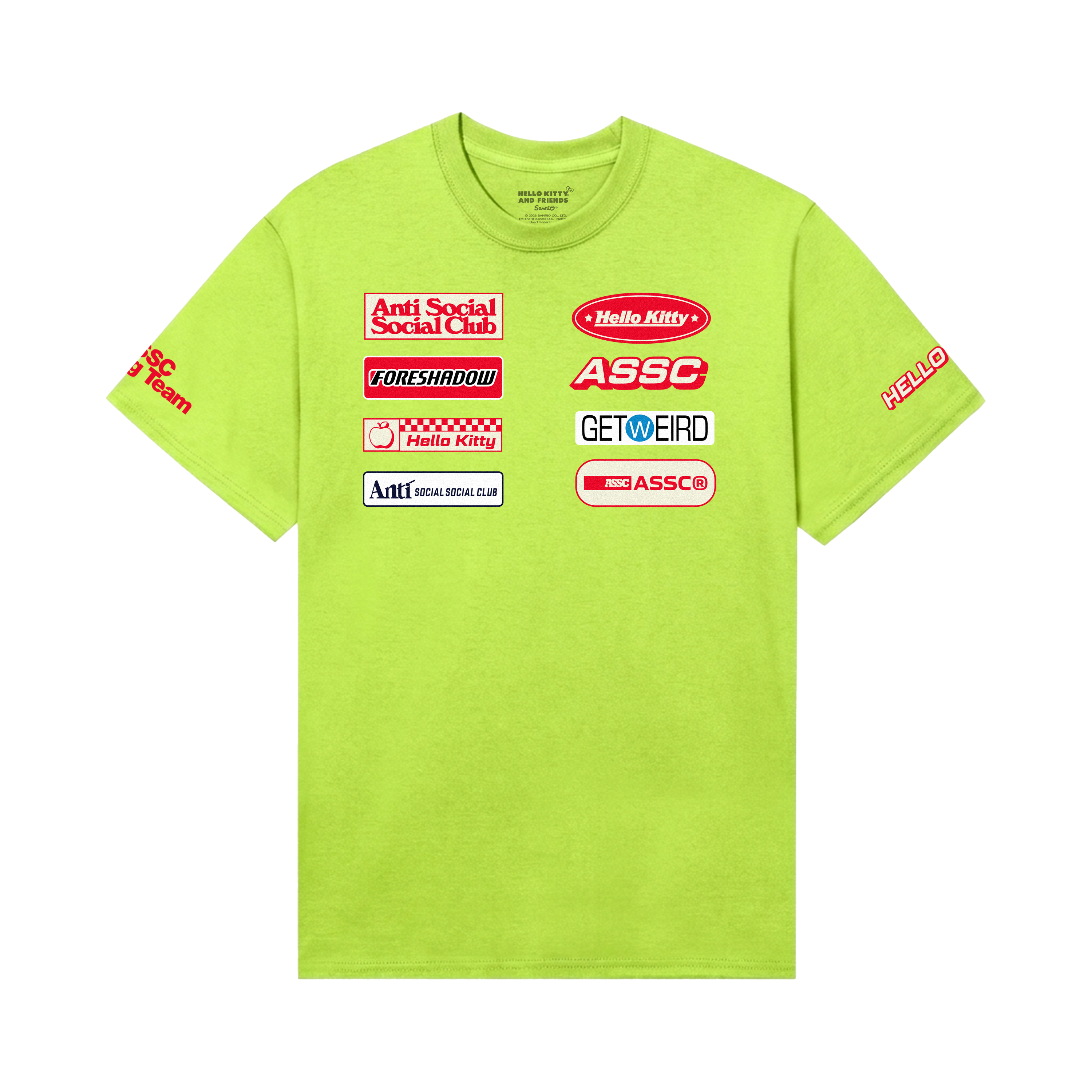 Anti Social Social Club x Hello Kitty Apex Tee (Safety Green)