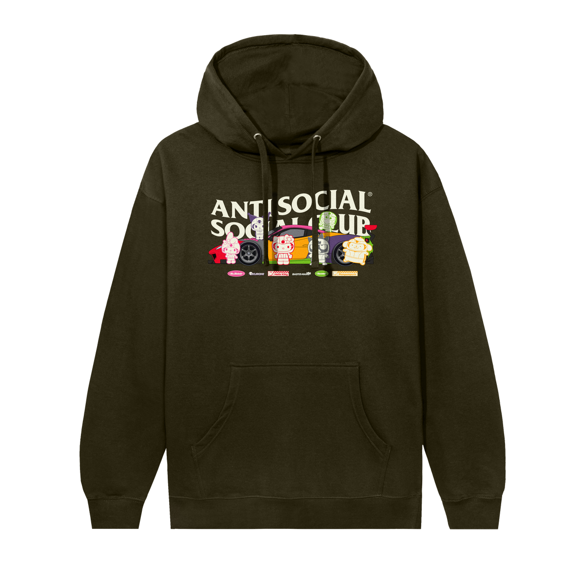Anti Social Social Club x Hello Kitty and Friends Pit Stop Hoodie (Army) Apparel Anti Social Social Club