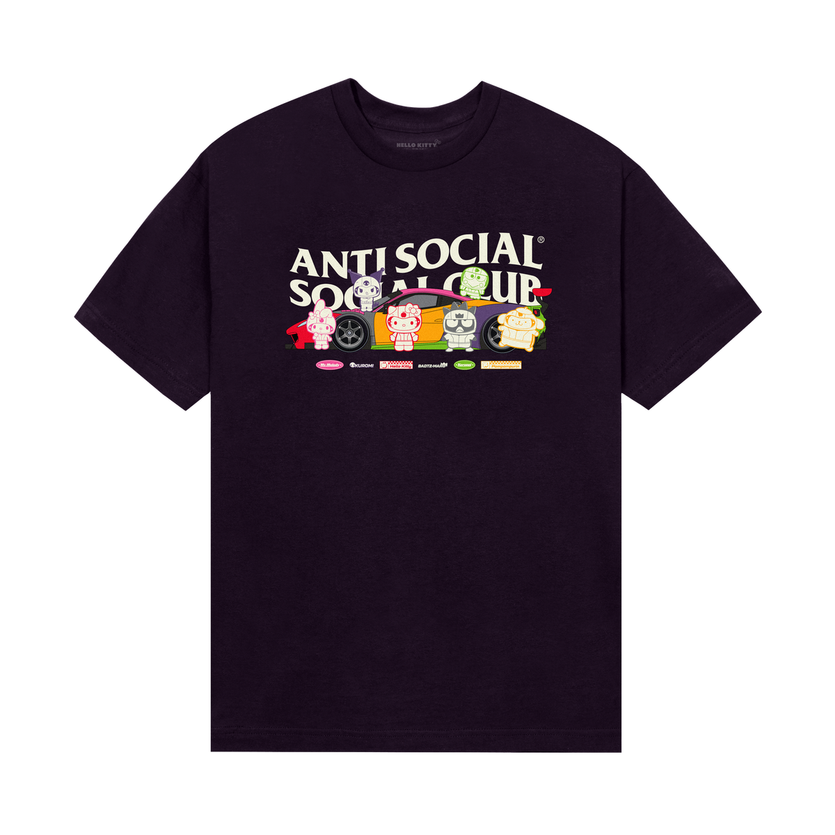 Anti Social Social Club x Hello Kitty and Friends Pit Stop Tee (Eggplant) Apparel Anti Social Social Club