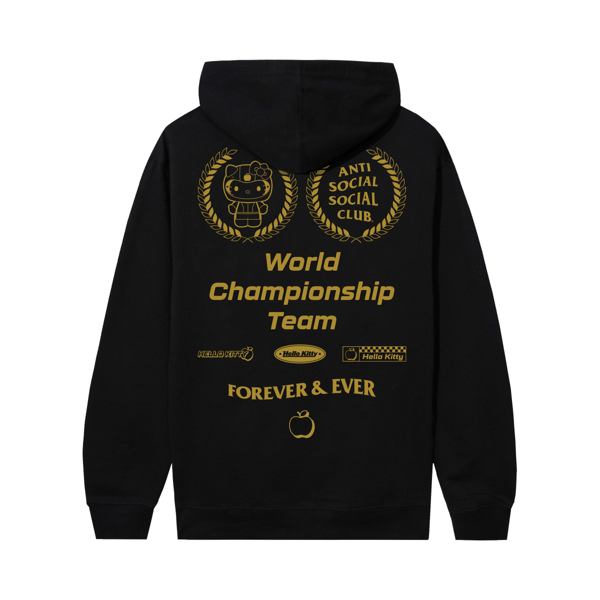 Anti Social Social Club x Hello Kitty World Champ Hoodie (Black) Apparel Anti Social Social Club