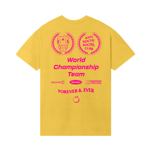 Anti Social Social Club x Hello Kitty World Champ Tee (Lemon Yellow) Apparel Anti Social Social Club