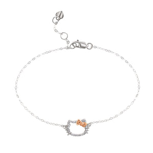 Hello Kitty 14K White Gold Diamond Bracelet Jewelry JACMEL JEWELRY INC   