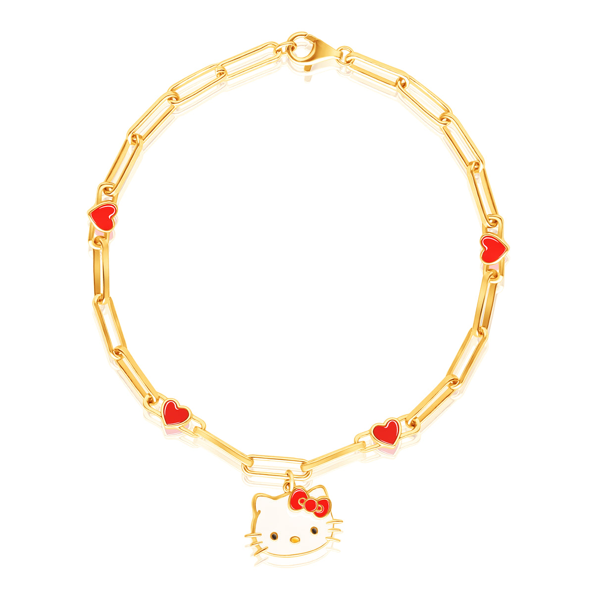 Hello Kitty 14K Yellow Gold Pavé Diamond Necklace