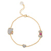 Hello Kitty Two-Tone Gold Plated Icons Bracelet (Pink & White Sapphire) Jewelry JACMEL JEWELRY INC