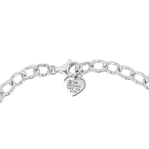 Hello Kitty Quatrefoil Sterling Silver Bracelet (Pink & White Sapphire) Jewelry JACMEL JEWELRY INC
