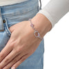 Hello Kitty Quatrefoil Sterling Silver Bracelet (Pink & White Sapphire)