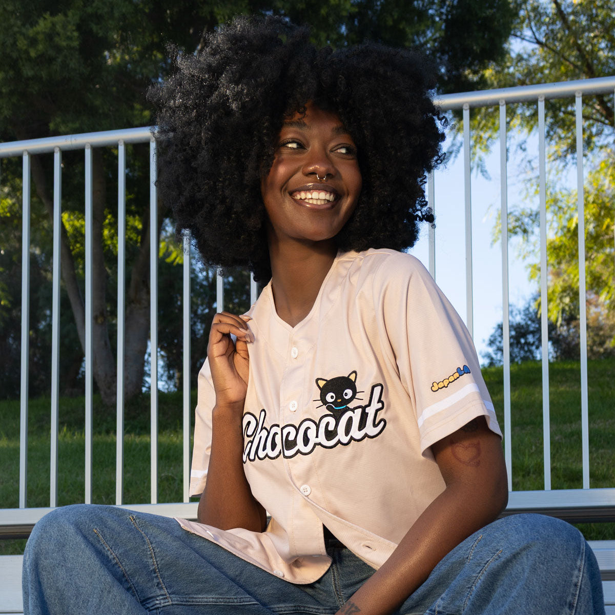 Chococat Baseball Chococat x JapanLA Baseball Jersey (Beige)