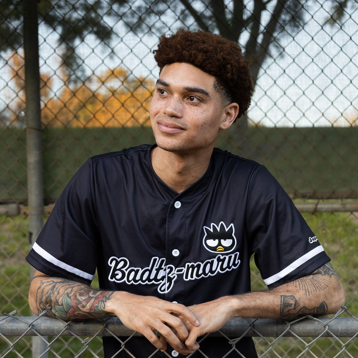 Badtz-maru x JapanLA Baseball Jersey (Black) Apparel JapanLA