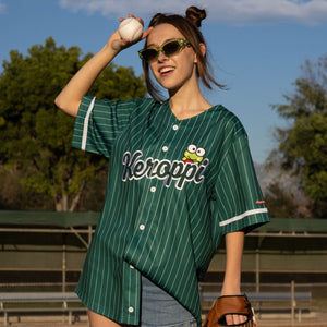 Keroppi x JapanLA Baseball Jersey (Green) Apparel JapanLA