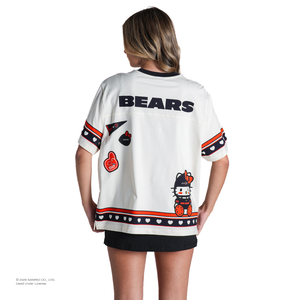 Hello Kitty x The Wild Collective Chicago Bears Drop Shoulder Boyfriend Tee Apparel The Wild Collective