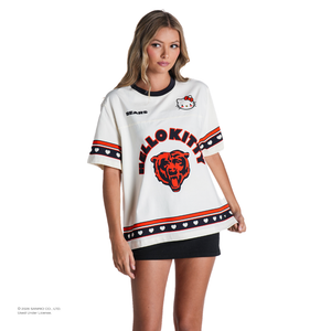 Hello Kitty x The Wild Collective Chicago Bears Drop Shoulder Boyfriend Tee Apparel The Wild Collective