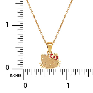 Hello Kitty 10K Yellow Gold Necklace With Enamel Bow Jewelry JACMEL JEWELRY INC   