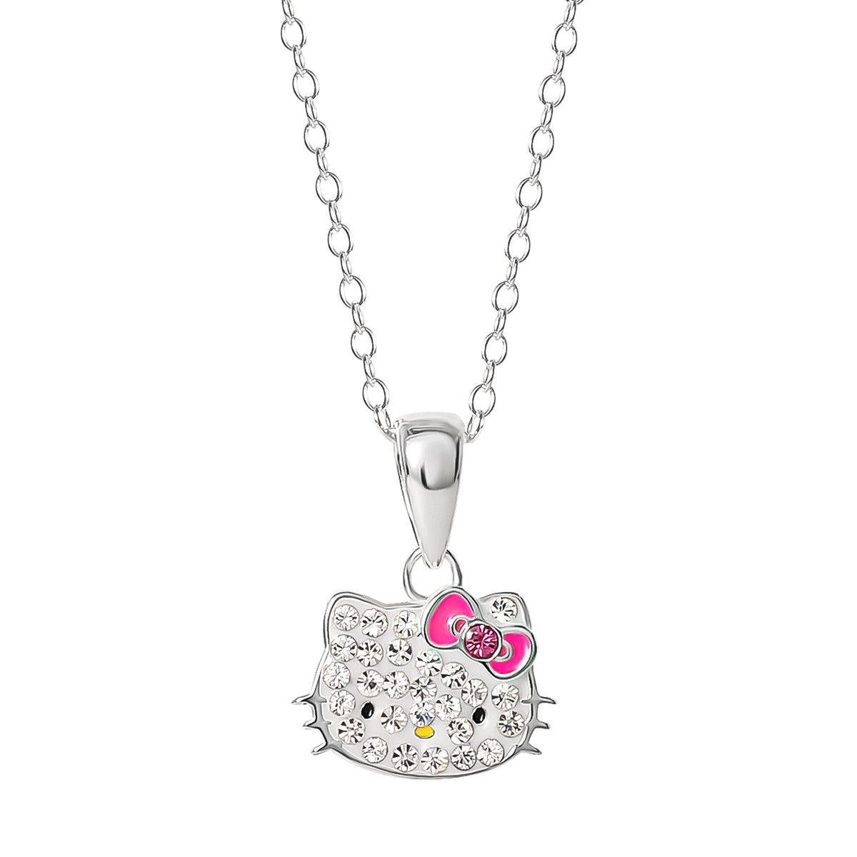 Hello Kitty Sanrio Sieradenset - 18 3 ketting en oorknopjes met flitscoating en officieel gelicentieerd, Flits-verguld metaal, Geen edelsteen Hello Kitty Sanrio Sieradenset - 18 3 ketting en oorknopjes met flitscoating en officieel gelicentieerd, Flits-verguld metaal, Geen edelsteen