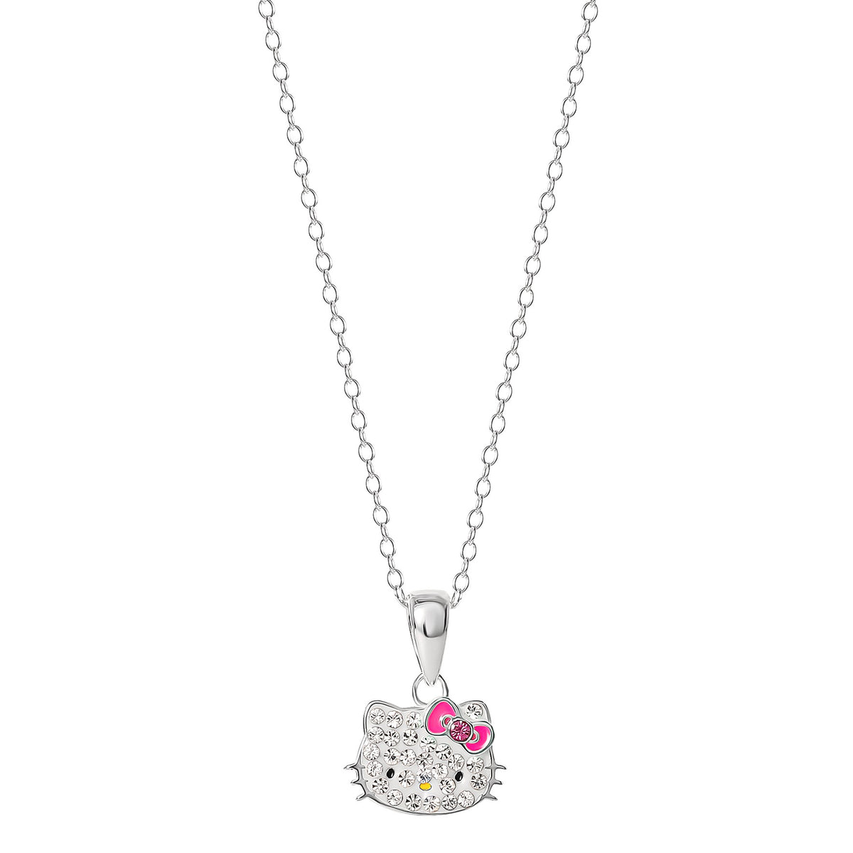 Hello Kitty Sterling Silver Crystal Necklace Jewelry JACMEL JEWELRY INC   
