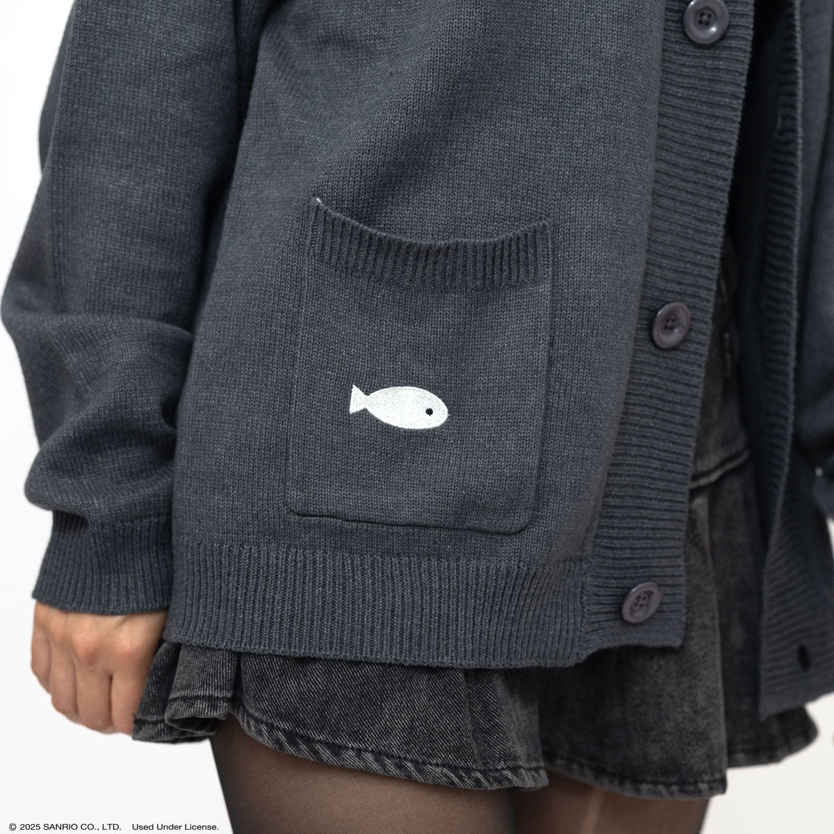 Chococat x JapanLA Flowers Embroidered Knit Cardigan Apparel JapanLA