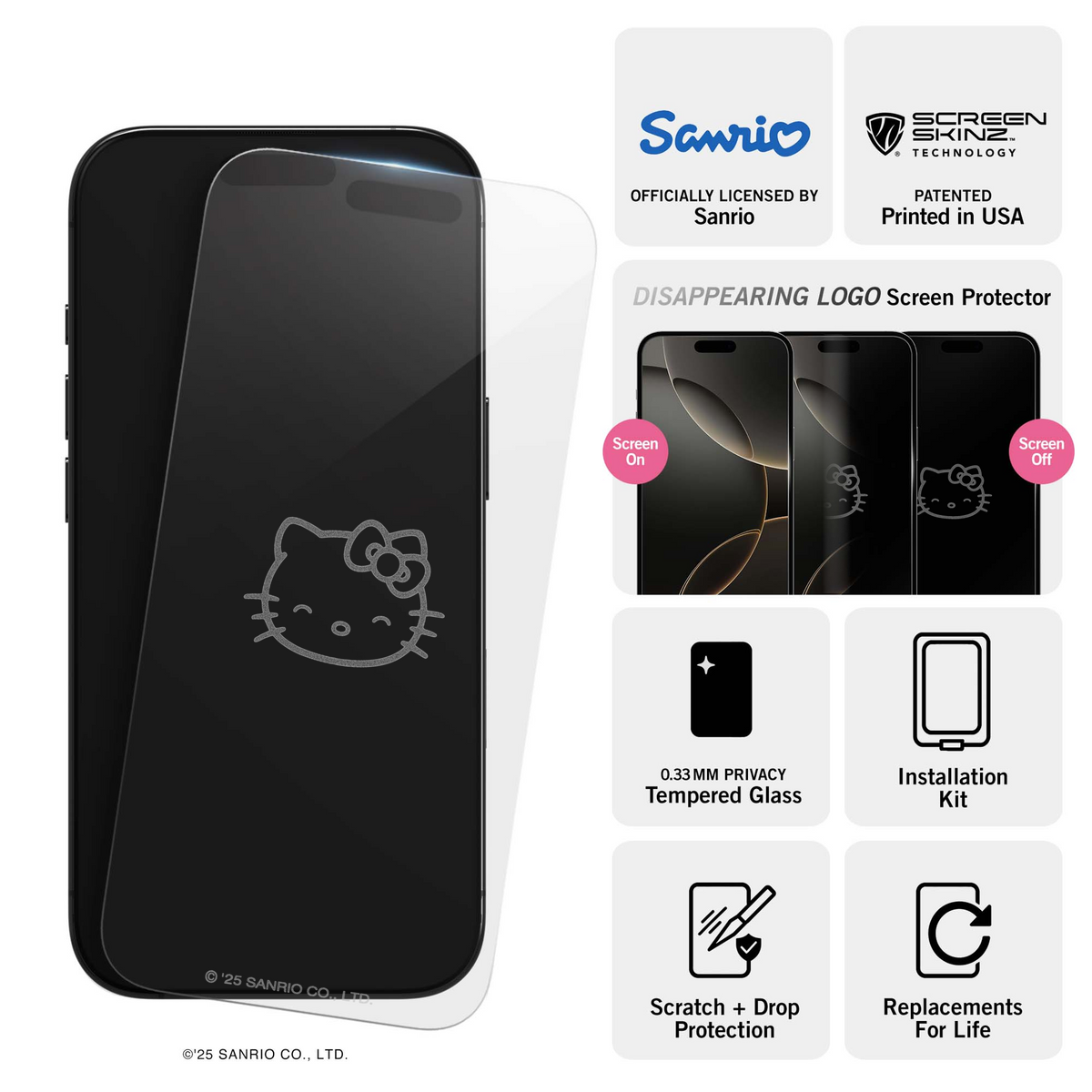 Hello Kitty x Screen Skinz Main Clear Screen Protector Accessory Screen Skinz