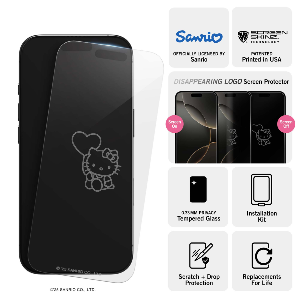 Hello Kitty x Screen Skinz Balloon Clear Screen Protector Accessory Screen Skinz