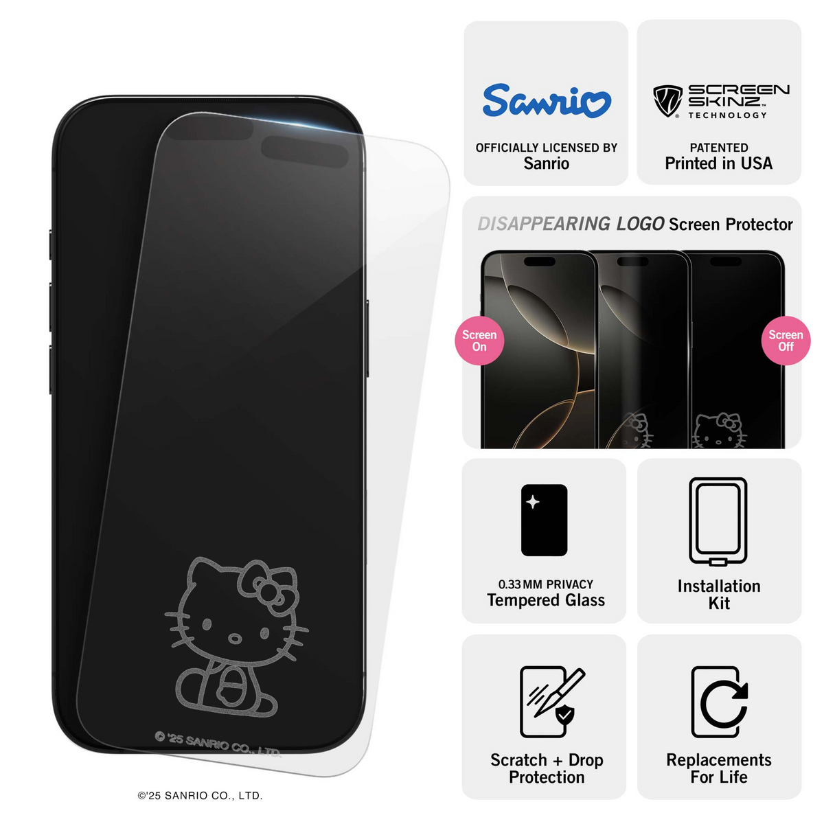 Hello Kitty x Screen Skinz Looking Clear Screen Protector Screen Skinz