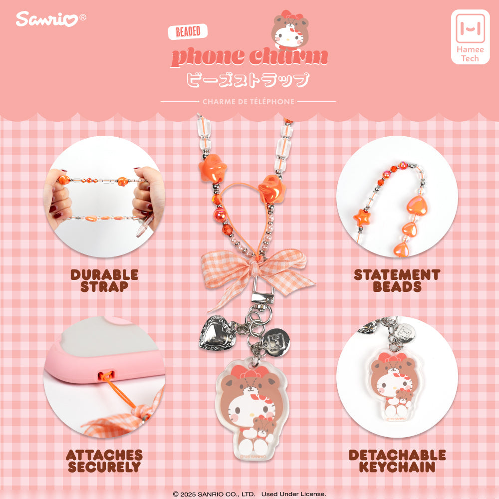 Hello Kitty Beaded Charm Mobile Phone Wrist Strap (Cosplay Friends)