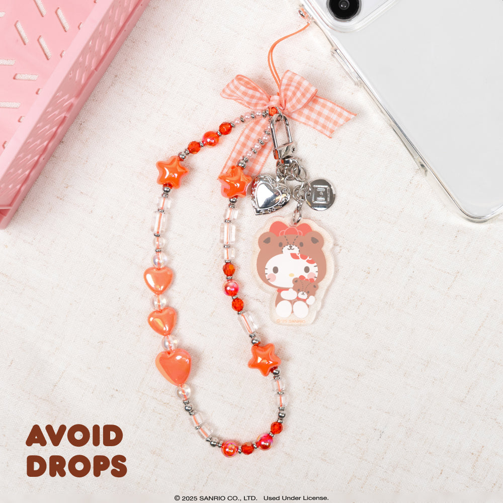 Hello Kitty Beaded Charm Mobile Phone Wrist Strap (Cosplay Friends)