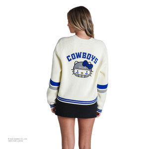 Hello Kitty x The Wild Collective Dallas Cowboys Cropped Cardigan Apparel The Wild Collective