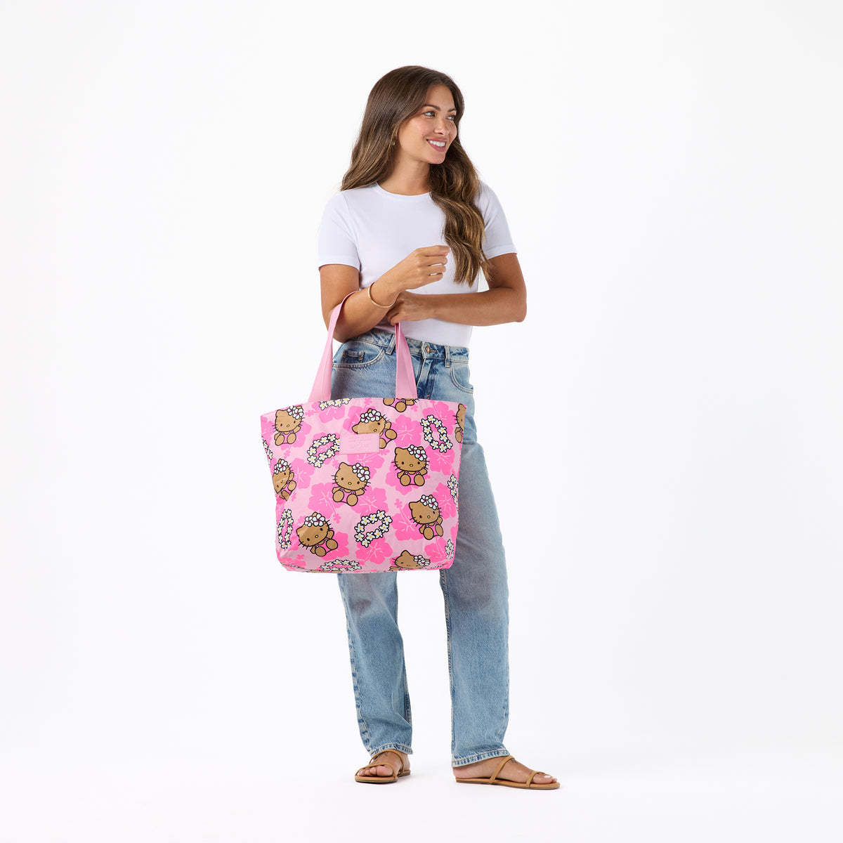 Hello Kitty x Aloha Collection Day Tripper Tote Bag (Lei - Tanned/Pink) Bags Aloha Collection Inc