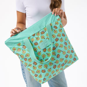 Hello Kitty x Aloha Collection Day Tripper Tote Bag (Hibiscus Kitty - Tan/Splash) Bags Aloha Collection Inc
