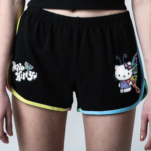 Hello Kitty x Dumbgood Butterfly Glitter Shorts Apparel BIOWORLD   