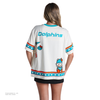 Hello Kitty x The Wild Collective Miami Dolphins Drop Shoulder Boyfriend Tee Apparel The Wild Collective
