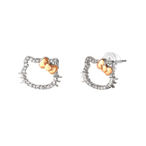 Hello Kitty 14K White Gold Diamond Stud Earrings Jewelry JACMEL JEWELRY INC   
