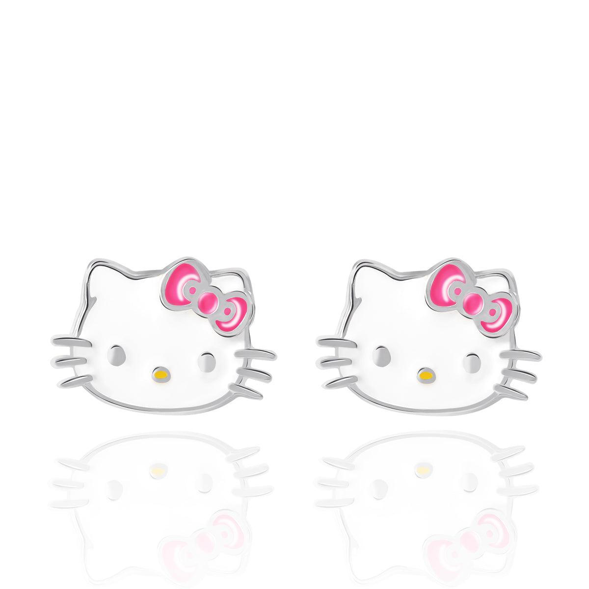 Hello Kitty Sterling Silver Enamel Stud Earrings Jewelry JACMEL JEWELRY INC   