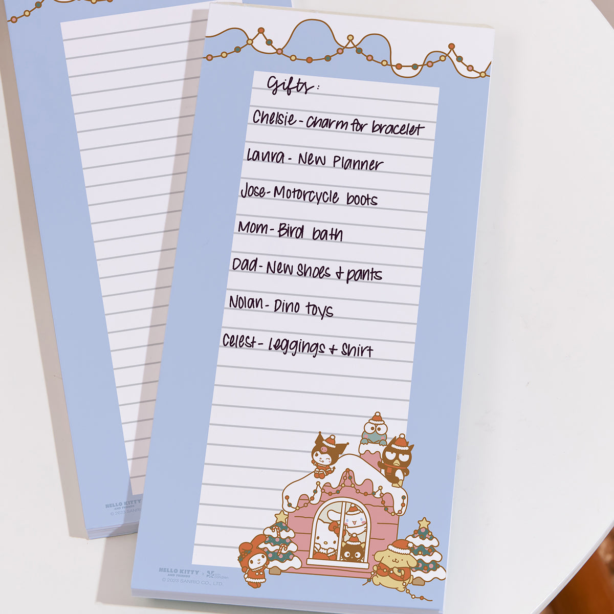 Hello Kitty and Friends x Erin Condren Holiday List Notepad 2-Piece Set Stationery ERIN CONDREN   