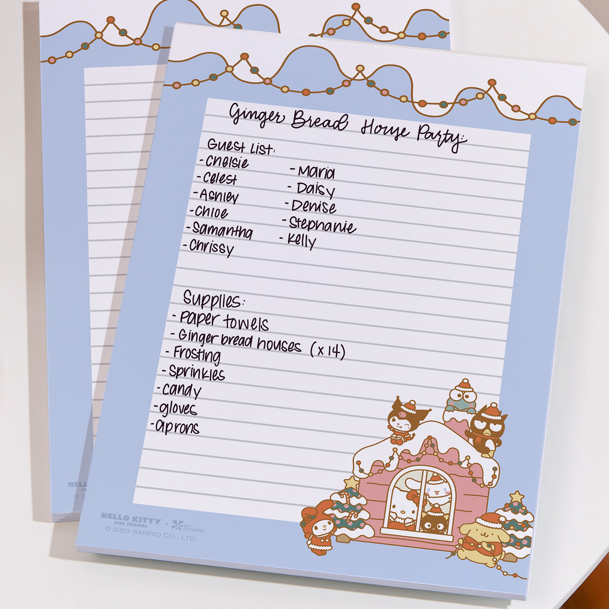 Hello Kitty and Friends x Erin Condren Holiday Medium Notepad 2-Piece Set Stationery ERIN CONDREN   