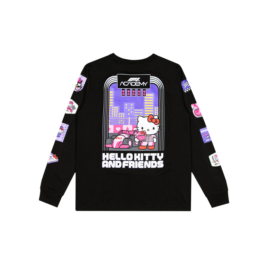 Hello Kitty and Friends x F1 ACADEMY Long Sleeve Tee (Black) Apparel Insomniac Holdings LLC