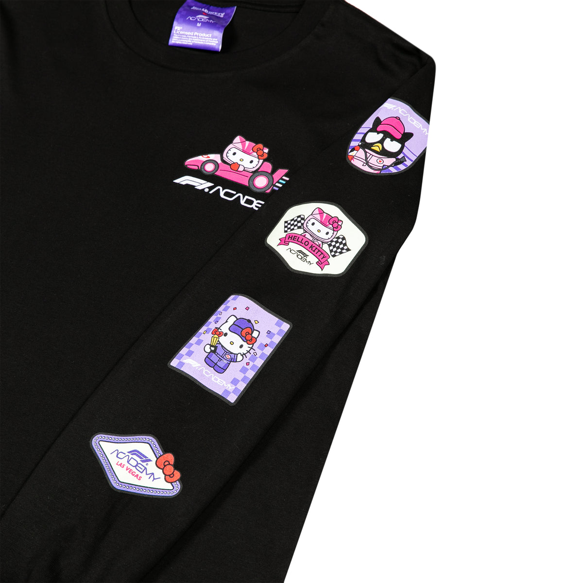 Hello Kitty and Friends x F1 ACADEMY Long Sleeve Tee (Black) Apparel Insomniac Holdings LLC