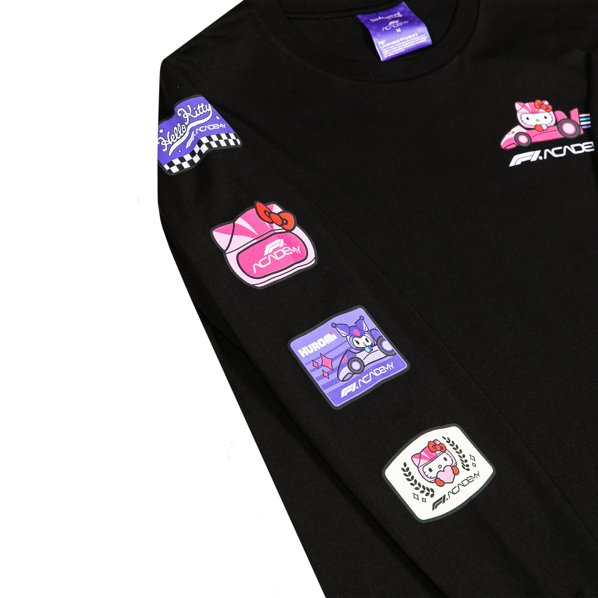 Hello Kitty and Friends x F1 ACADEMY Long Sleeve Tee (Black) Apparel Insomniac Holdings LLC