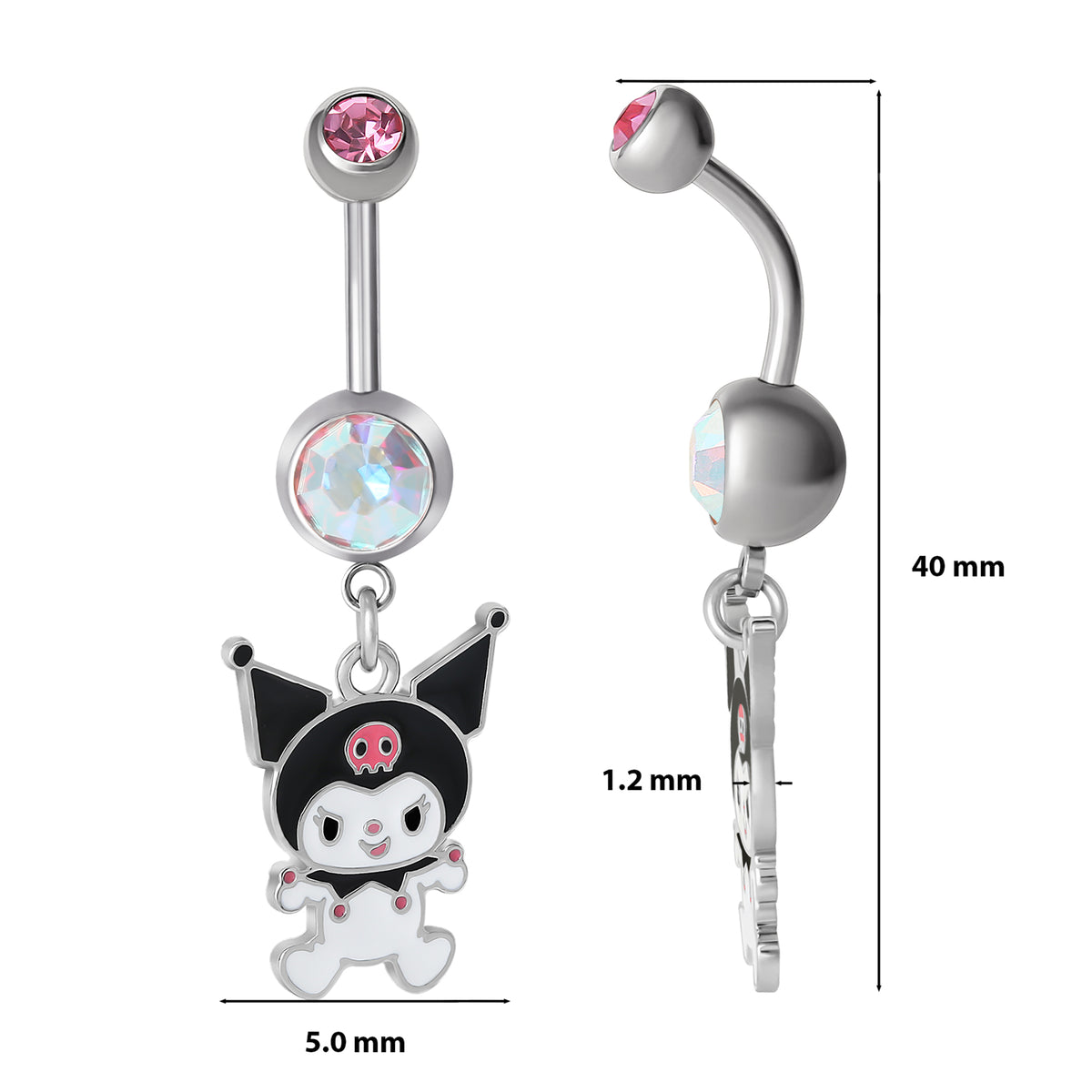 Kuromi Stainless Steel Belly Ring Jewelry Jacmel Jewelry