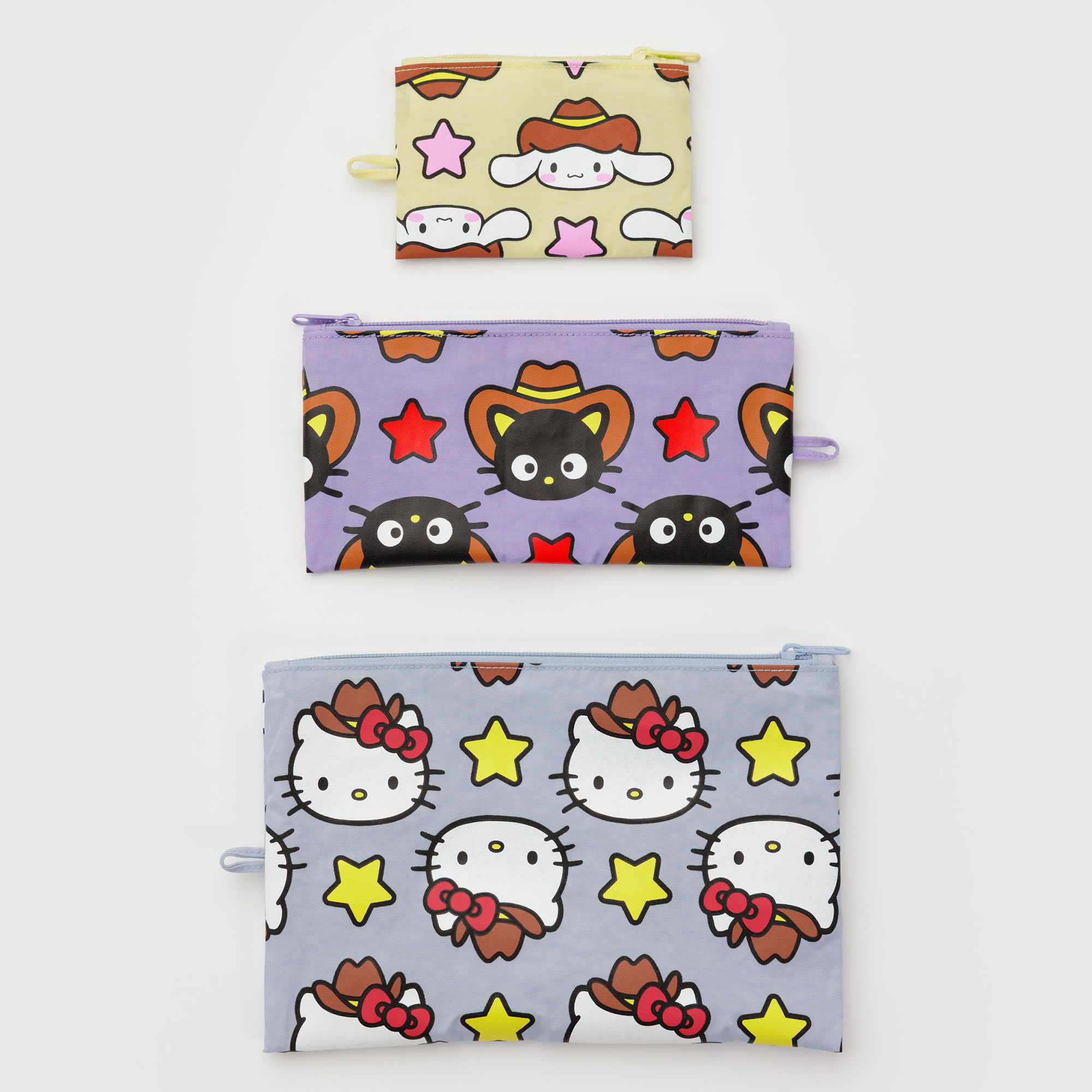 Hello Kitty and Friends x Baggu 3-pc Flat Pouch Set (Western) Bags Baggu Corporation