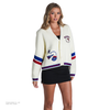 Hello Kitty x The Wild Collective New York Giants Cropped Cardigan Apparel The Wild Collective