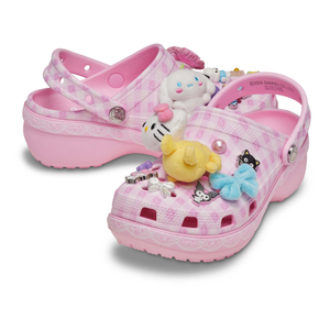 Hello Kitty and Friends x Crocs Adult Pink Gingham Classic Platform Clog Shoes Crocs