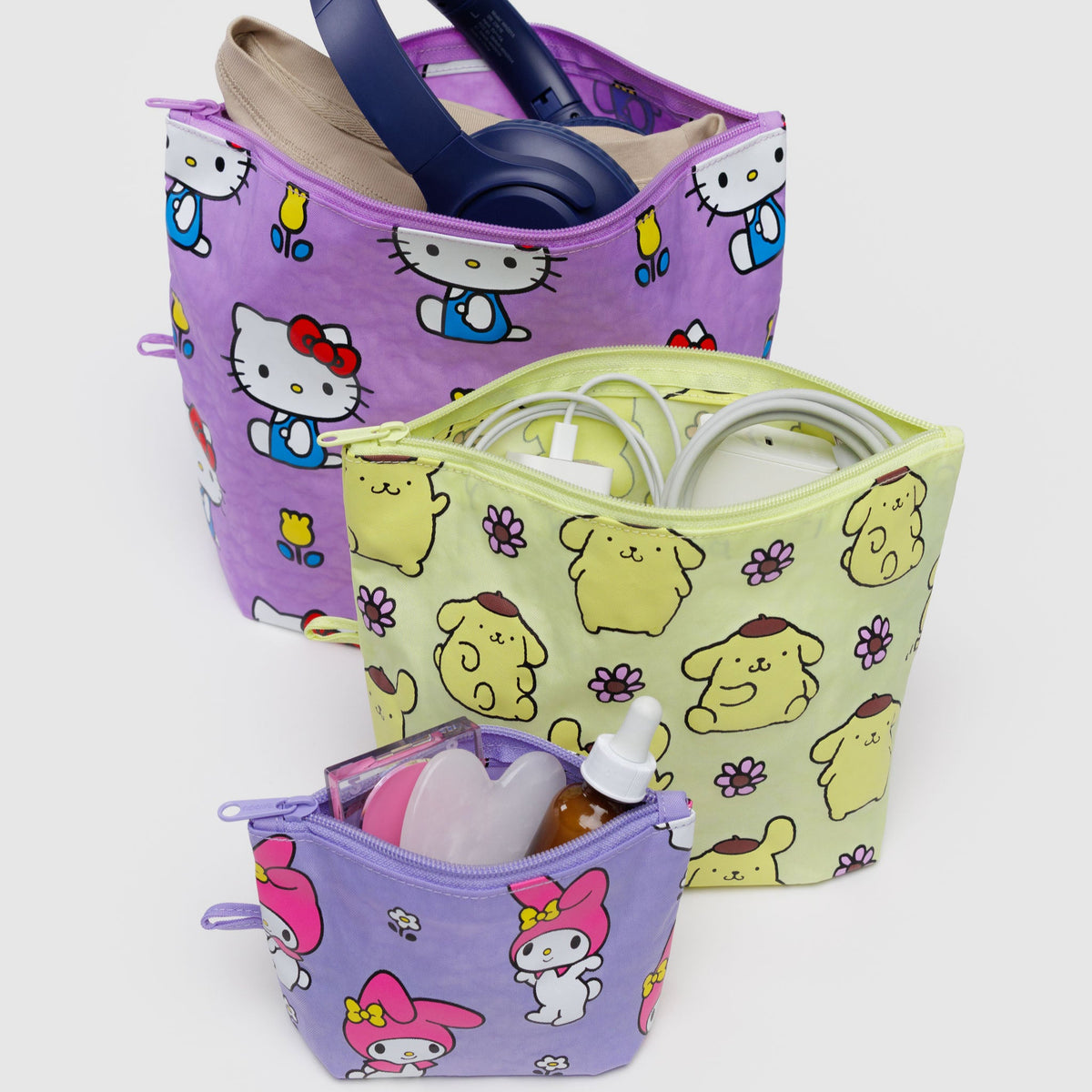 fruits basket hello kitty backpack Hello Kitty and Friends x Baggu Go Pouch Set (Fruits + Florals)