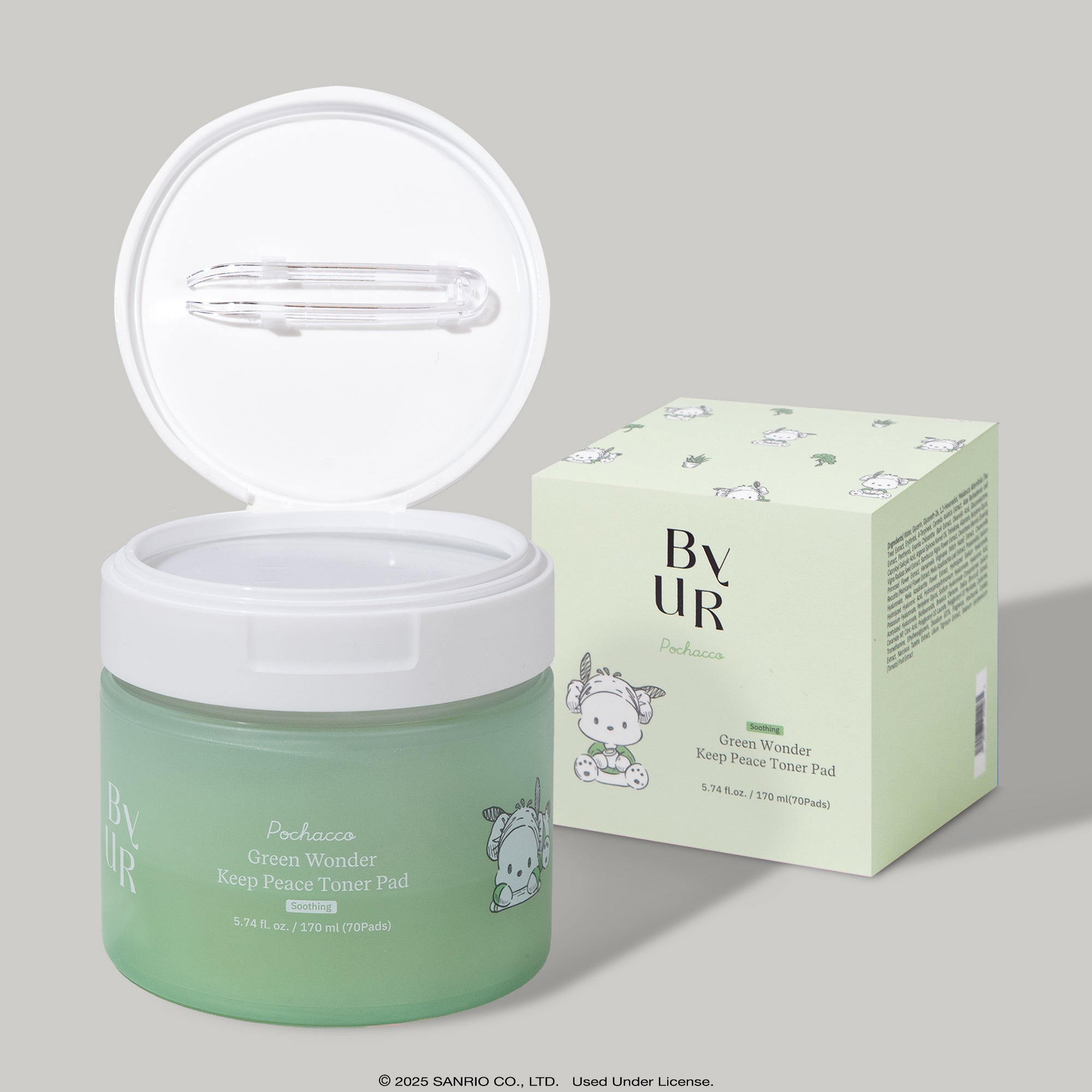 Pochacco x ByUR Green Wonder Keep Peace Toner Pad (70 Count) (POPUP) Beauty ByUR US