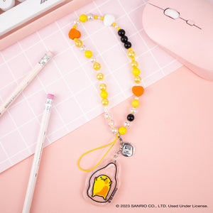 Gudetama Beaded Charm Mobile Phone Wrist Strap