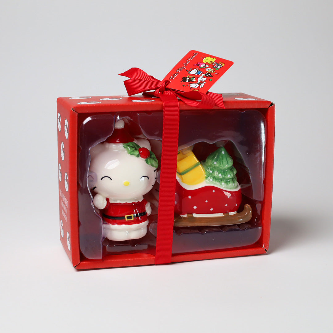 Hello Kitty Ceramic Holiday Salt & Pepper Set (Sled) Home Goods Blue Sky