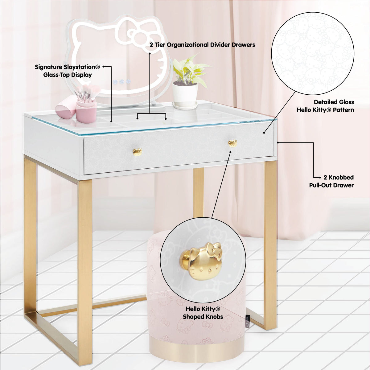 Hello Kitty x Impressions Vanity SlayStation Mini Vanity Table