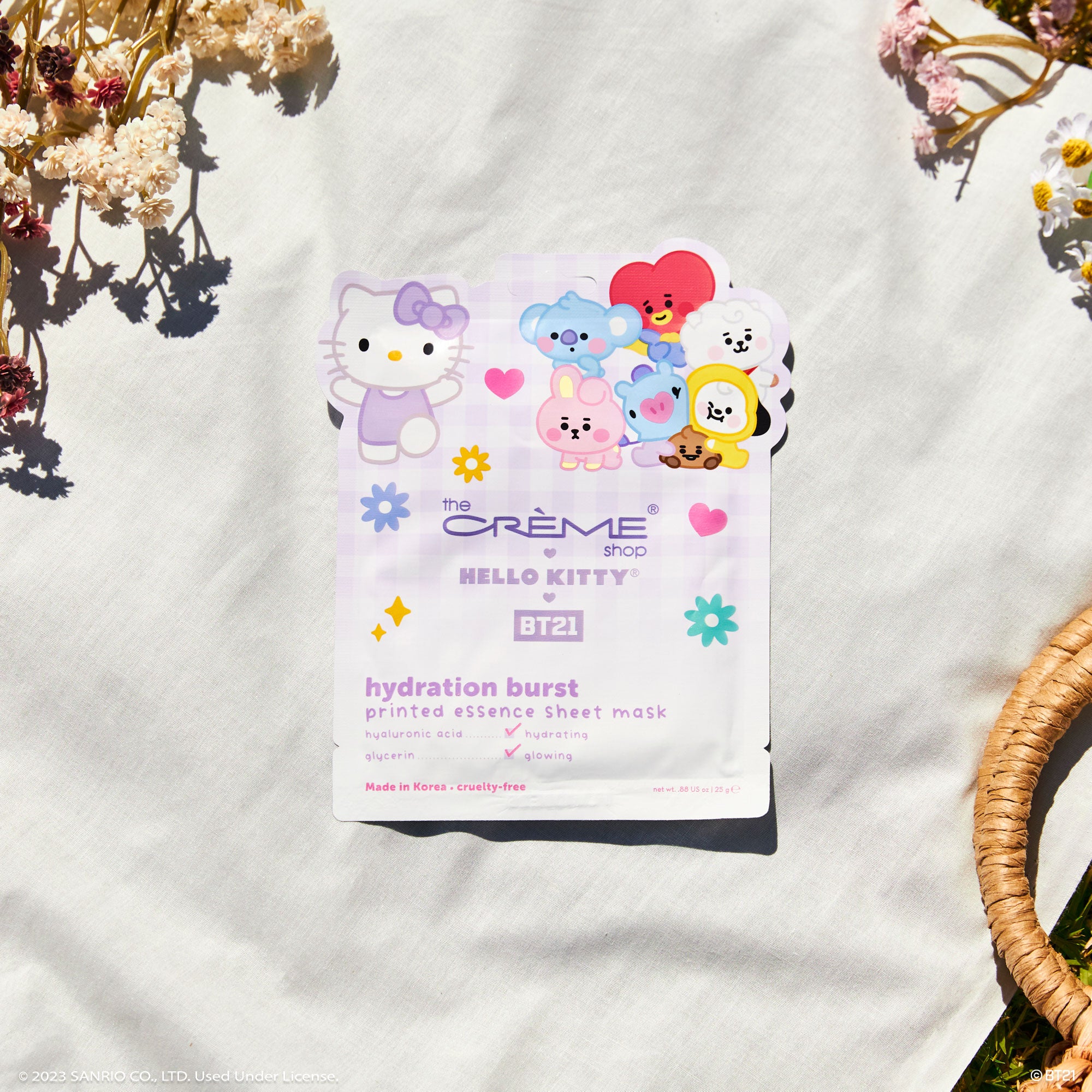 Hello Kitty & BT21 Hydration Burst Printed Essence Sheet Mask Beauty The Crème Shop   
