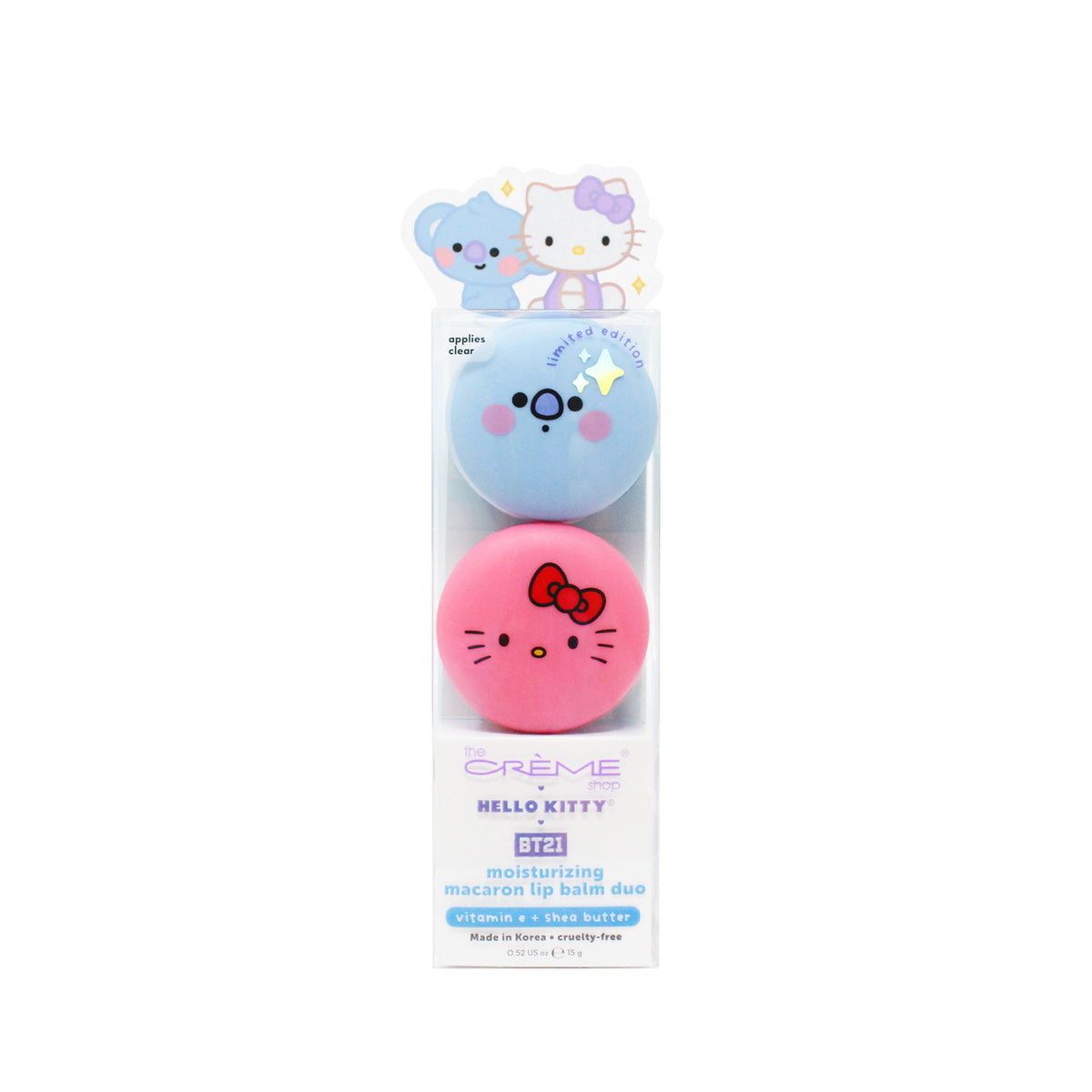 Hello Kitty &amp; BT21 KOYA Moisturizing Macaron Lip Balm Duo Beauty The Crème Shop   