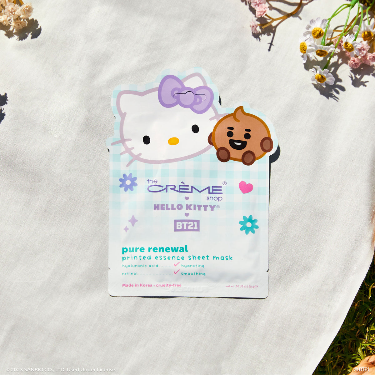 Hello Kitty &amp; BT21 Pure Renewal Printed Essence Sheet Mask Beauty The Crème Shop   