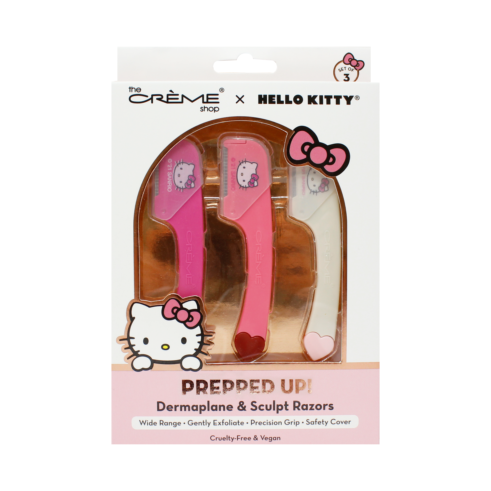 Hello Kitty x The Crème Shop Prepped Up! Dermaplane and Sculpt Razors (Pink) Beauty The Crème Shop   