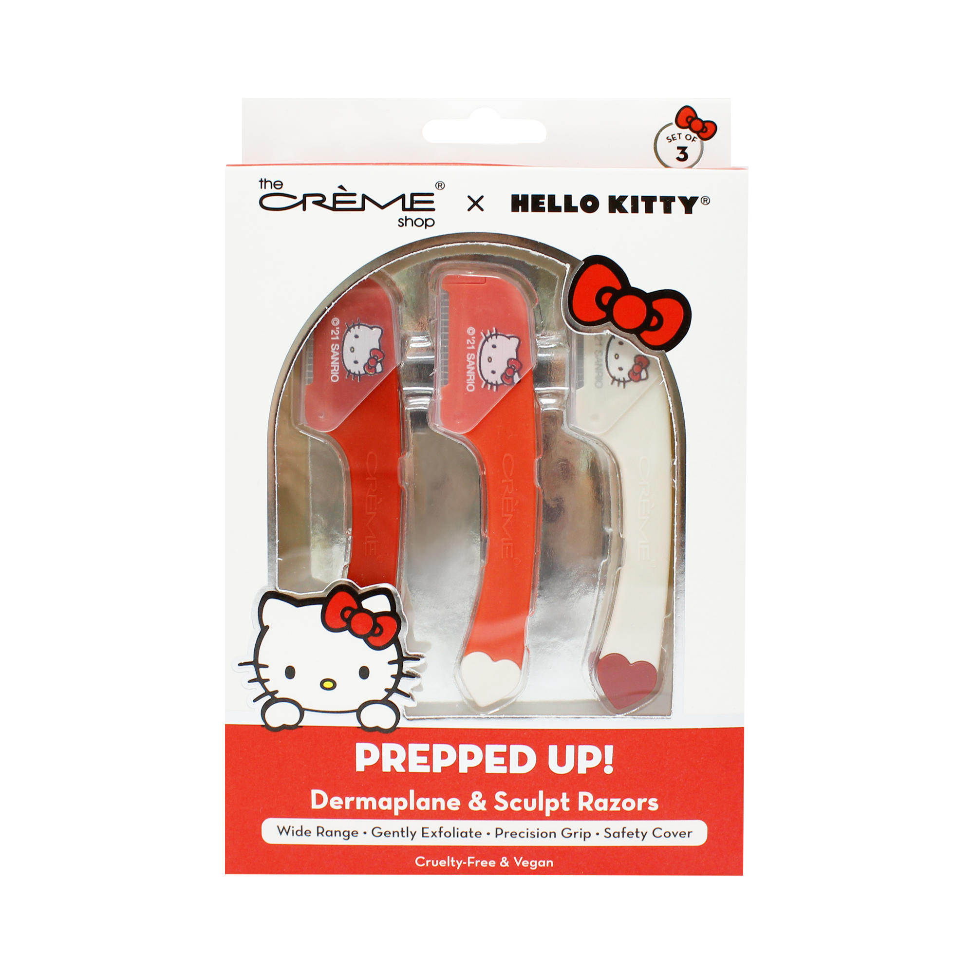 Hello Kitty x The Crème Shop Prepped Up! Dermaplane and Sculpt Razors (Red) Beauty The Crème Shop   